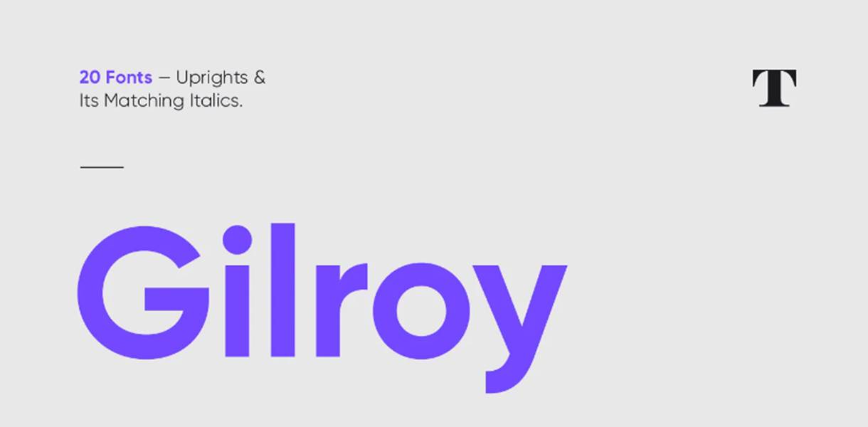 Пример шрифта Gilroy.