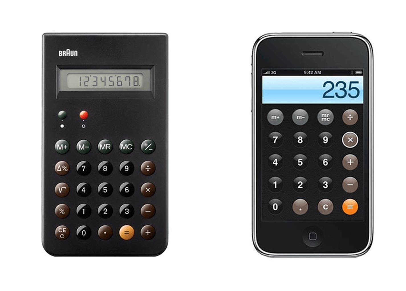 Калькулятор на айфоне похож на реальный аналог.